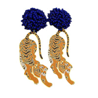 Scout Celebration Tailgate Tiger Earrings: Orange & Blue tigers OR  Purple Tigers