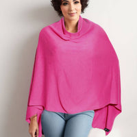 Scarf Poncho Acrylic Pink Convrtble Wrap for Women: 24.8 x 75.6 inches / Pink / Solid Color