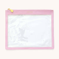 Leatherette Clear Pouch, Blush Or Navy