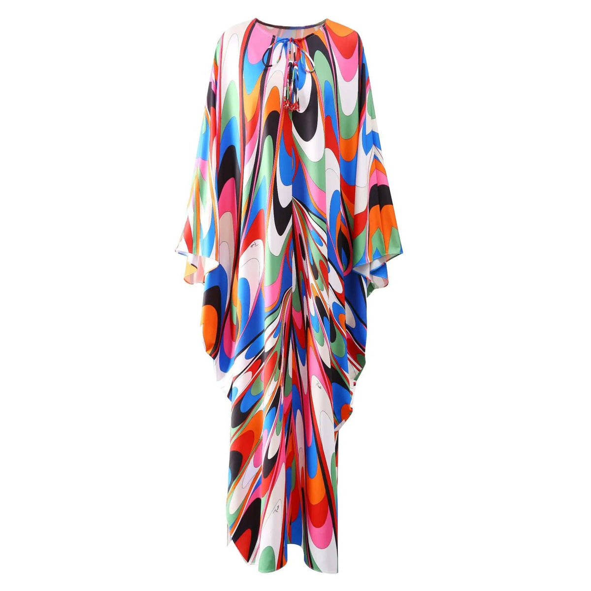 Vibrant Printed Loose Maxi Dress: Print 2 / S