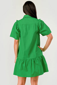 Cindy Short Sleeve Collared Button Down Dress