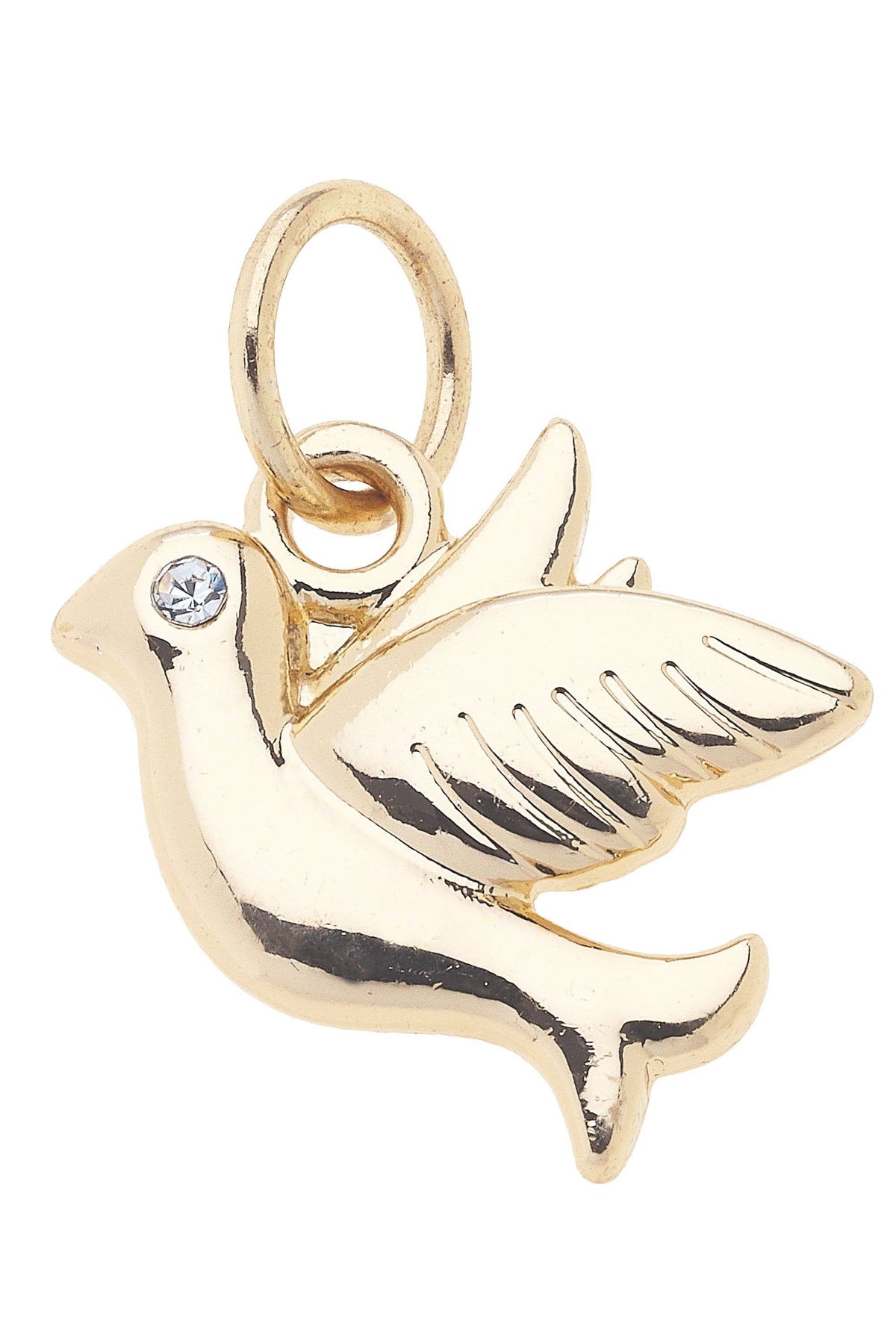 CANVAS STYLE CHARM BAR-Dove Bird Charm in Shiny Gold