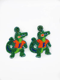 Florida Gator Beaded Alligator Earrings