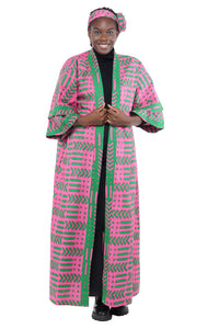 African Kente Women Long Kimono | Robe | Duster | One Size