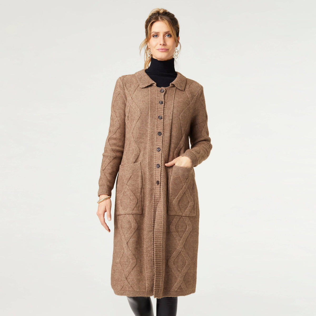 Diana Long Button Front Cardigan