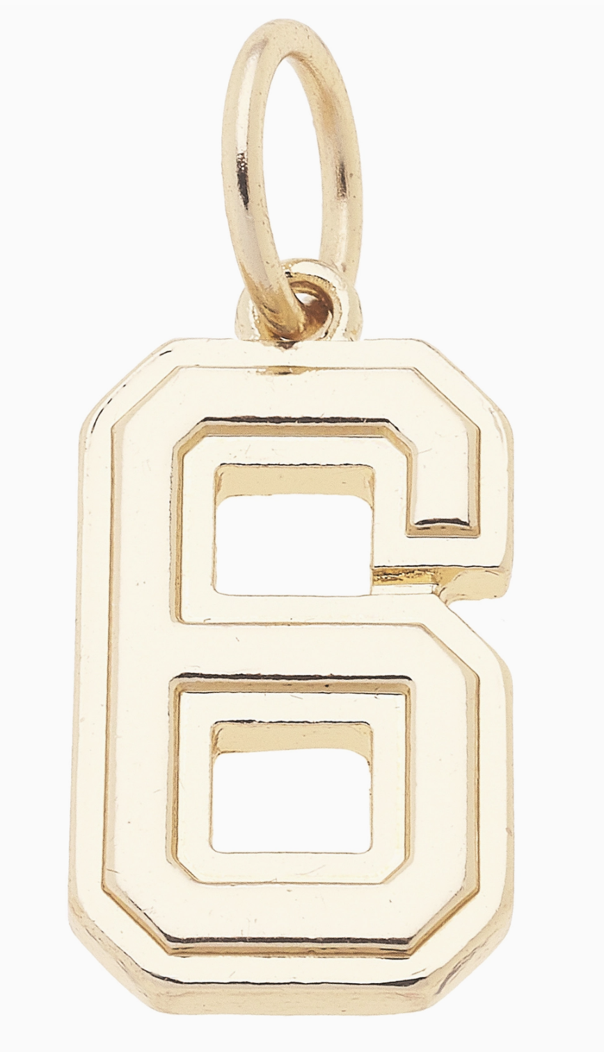 CANVAS STYLE CHARM BAR-Number Charm in Shiny Gold