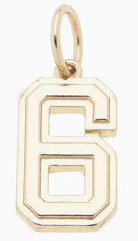 CANVAS STYLE CHARM BAR-Number Charm in Shiny Gold