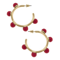 Allison Resin Beaded Hoop Earrings: Clear