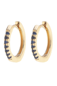 Remi Pave Huggie Hoop Earrings: Clear