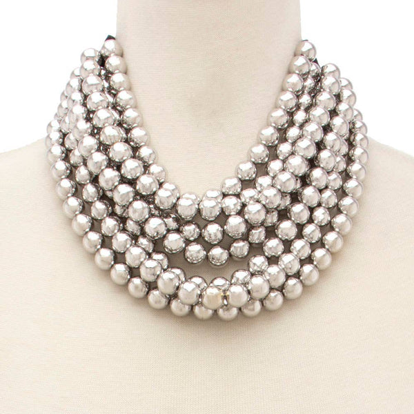 NEW CHUNKY BEADED LAYERED MAGNETIC NECKLACE
