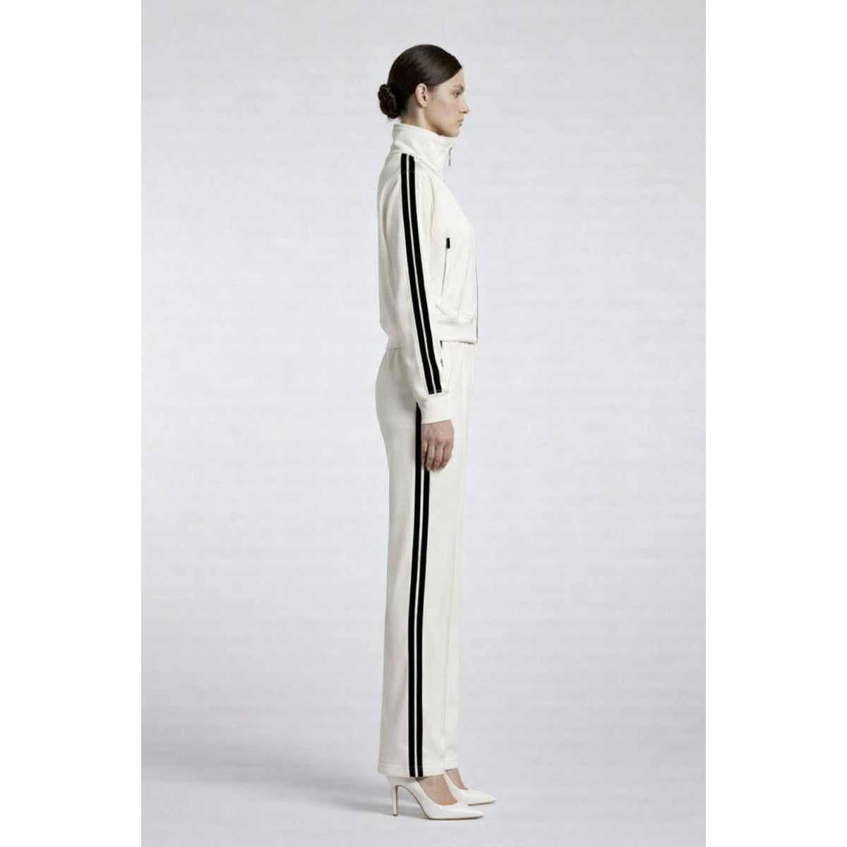 Midnight Stripe Luxe Track Set: BLACK / S-M-L-XL(2-2-2-2)