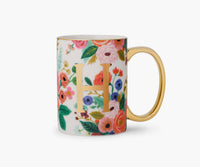 Garden Party Porcelain Monogram Initial Mug
