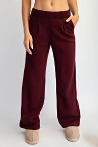 FLEECE PLEATED TROUSER: True Red / S-M-L(2-2-2)