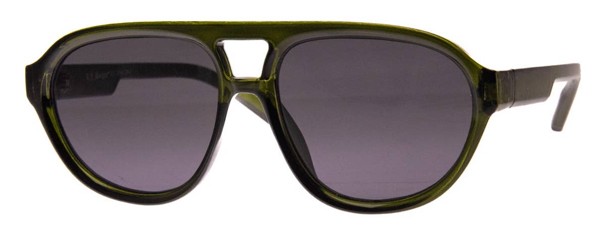 Bilko - Sunglasses: Crystal Olive Green