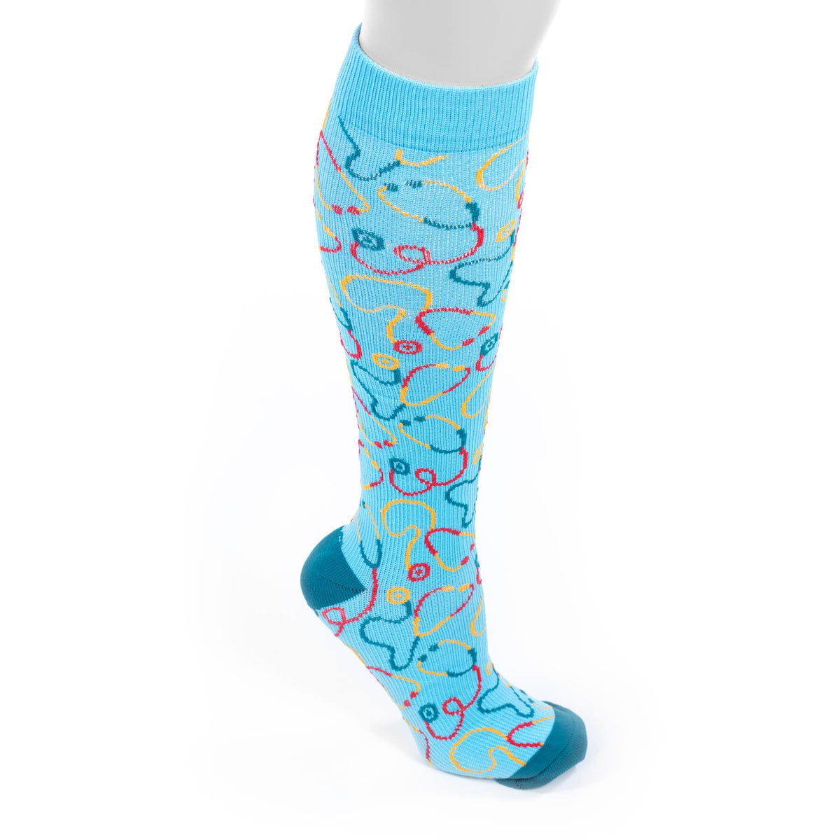 Stethoscope Compression Nurse Socks : Large/X-Large