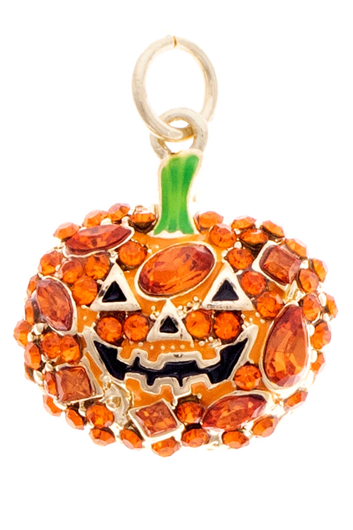 Pave Pumpkin Charm in Orange