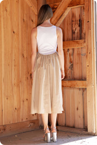 Carmen Knit Contrast Poplin Long Dress