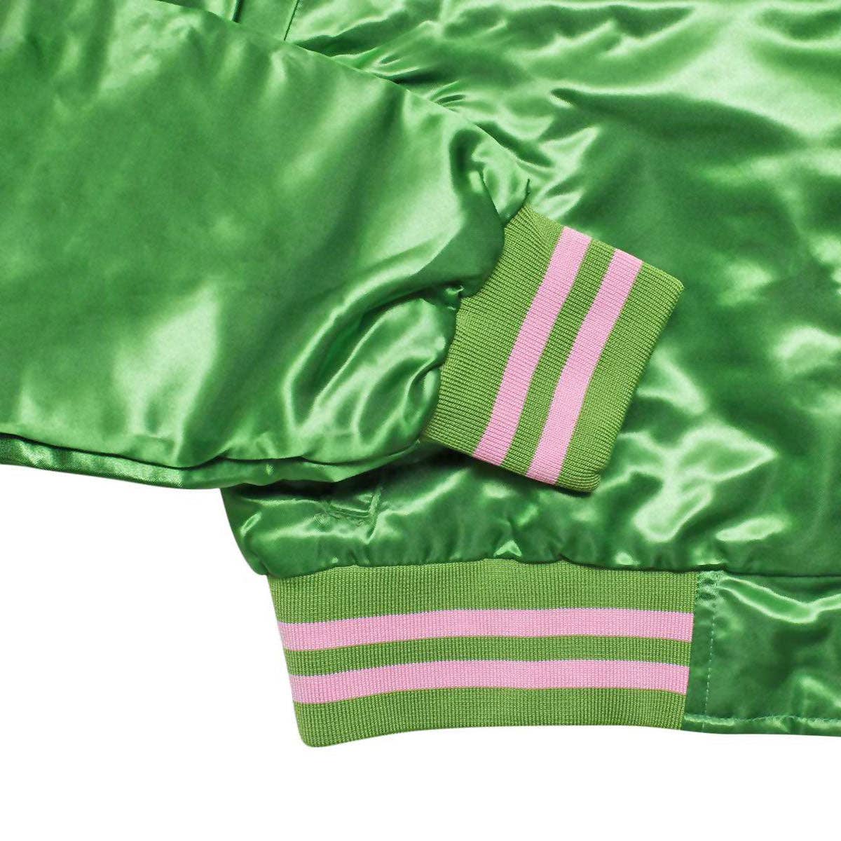 AKA Greek Apparel Cropped Satin Varsity Jacket
