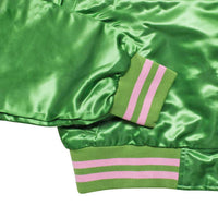 AKA Greek Apparel Cropped Satin Varsity Jacket