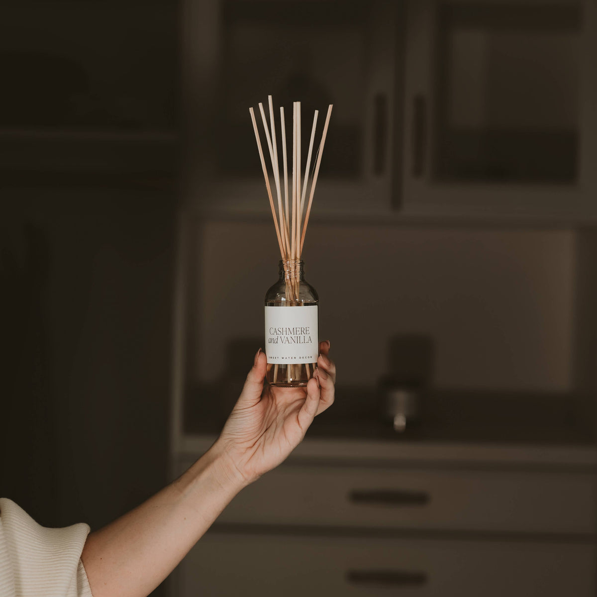 Cashmere and Vanilla Clear Reed Diffuser- Gifts, Home Decor