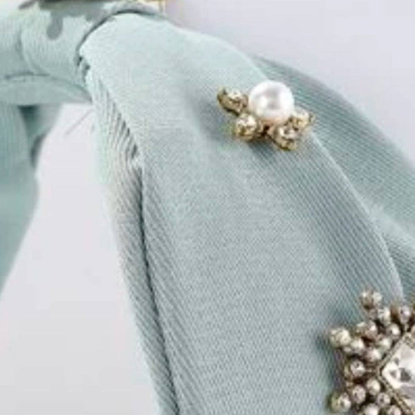 Bejeweled Headband | Cute Blue Headband | Wide Jewels