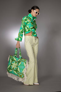Pastel Swirl Printed Cotton Canvas Tote