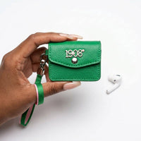AKA Green 1908 Earbud Mini Snap Case with Clip: Green / Multi Tone / 3 x 1 x 2.25 inches