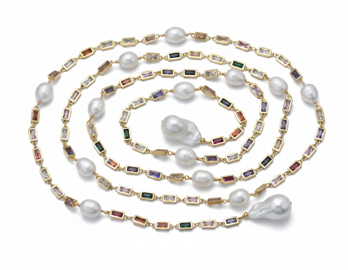 Divine Pearl Layered Lariat Necklace: All Set