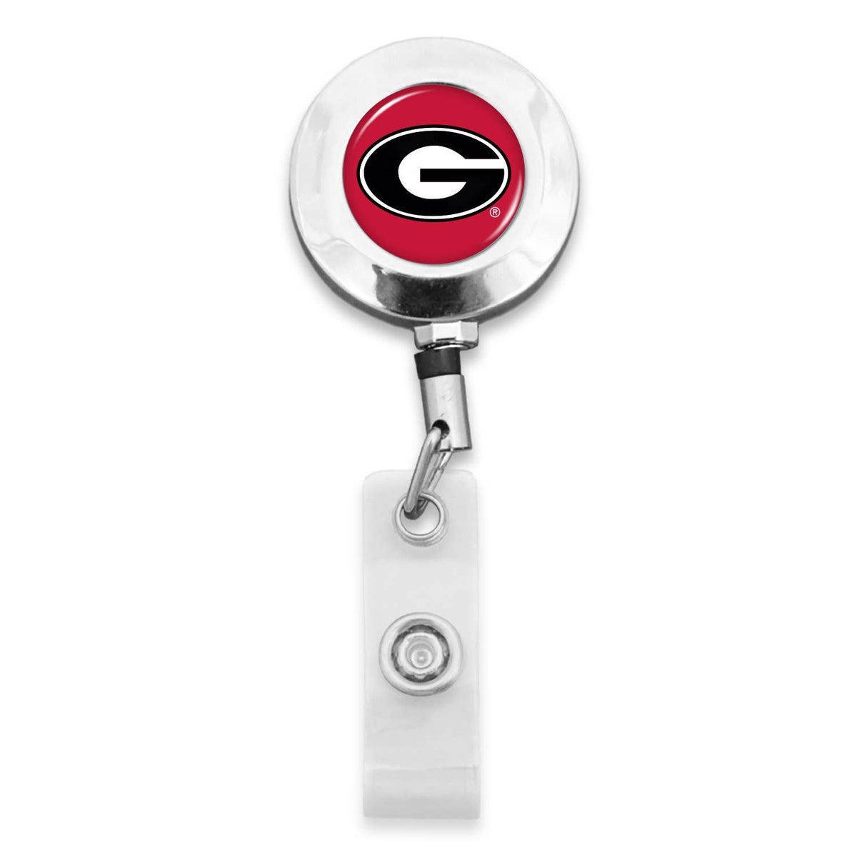 Georgia Bulldogs  Round Badge Reel (Belt Clip)