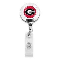 Georgia Bulldogs  Round Badge Reel (Belt Clip)