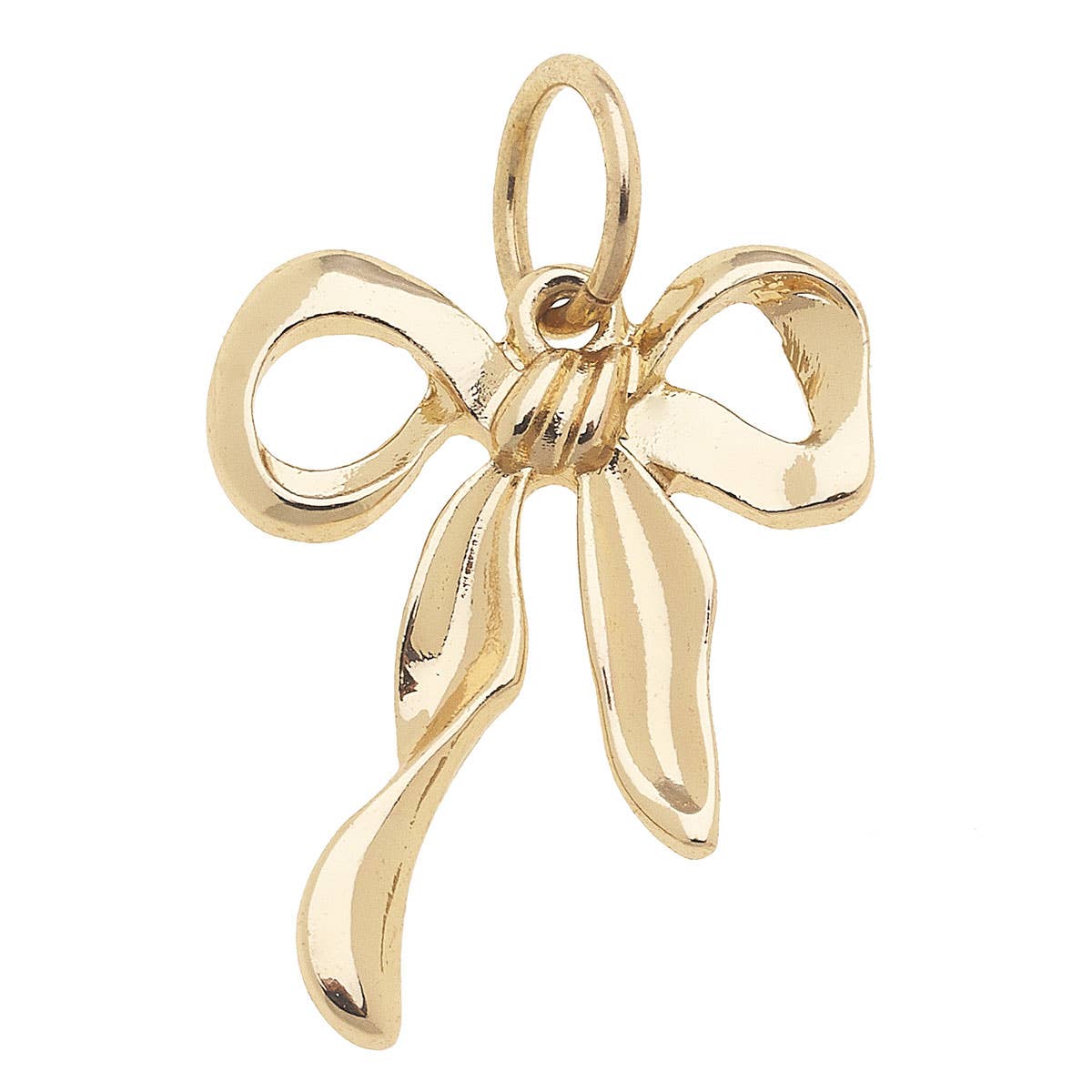 CANVAS STYLE CHARM BAR-Ribbon Bow Charm in Shiny Gold