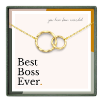 Boss Appreciation Gift - 2 Ring Necklace Gold or Silver: 14k Gold Vermeil