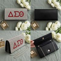 DST Clear with Red Rhinestone Flap Snap Clutch Bag