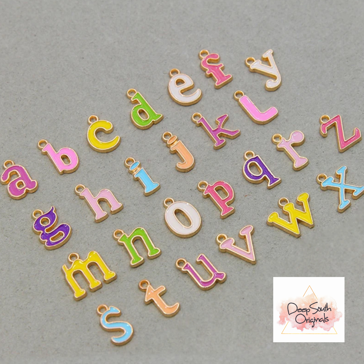 Colorful Initial Letter Charm Set (Set of 26)