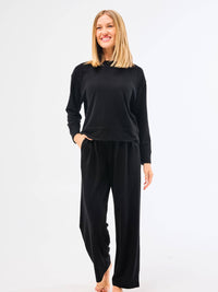 Sophie Straight Leg Pants Set | Black