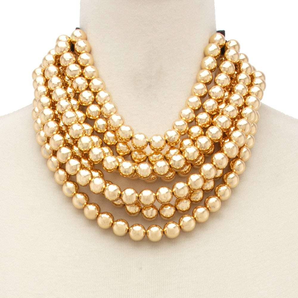 NEW CHUNKY BEADED LAYERED MAGNETIC NECKLACE