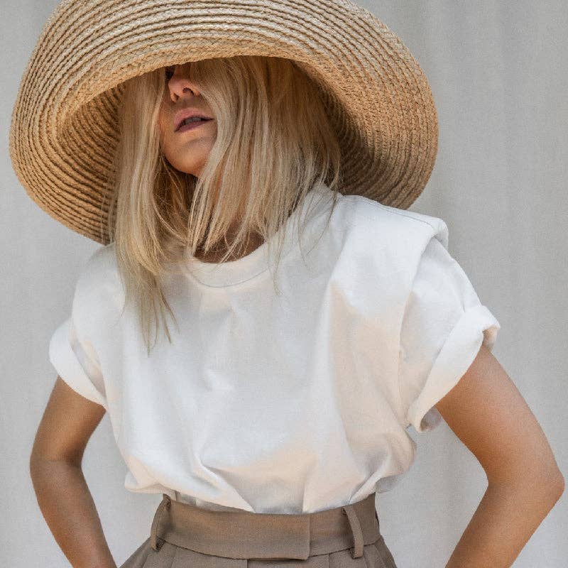 Urban White Short Sleeves T-Shirt Top: WHITE / L