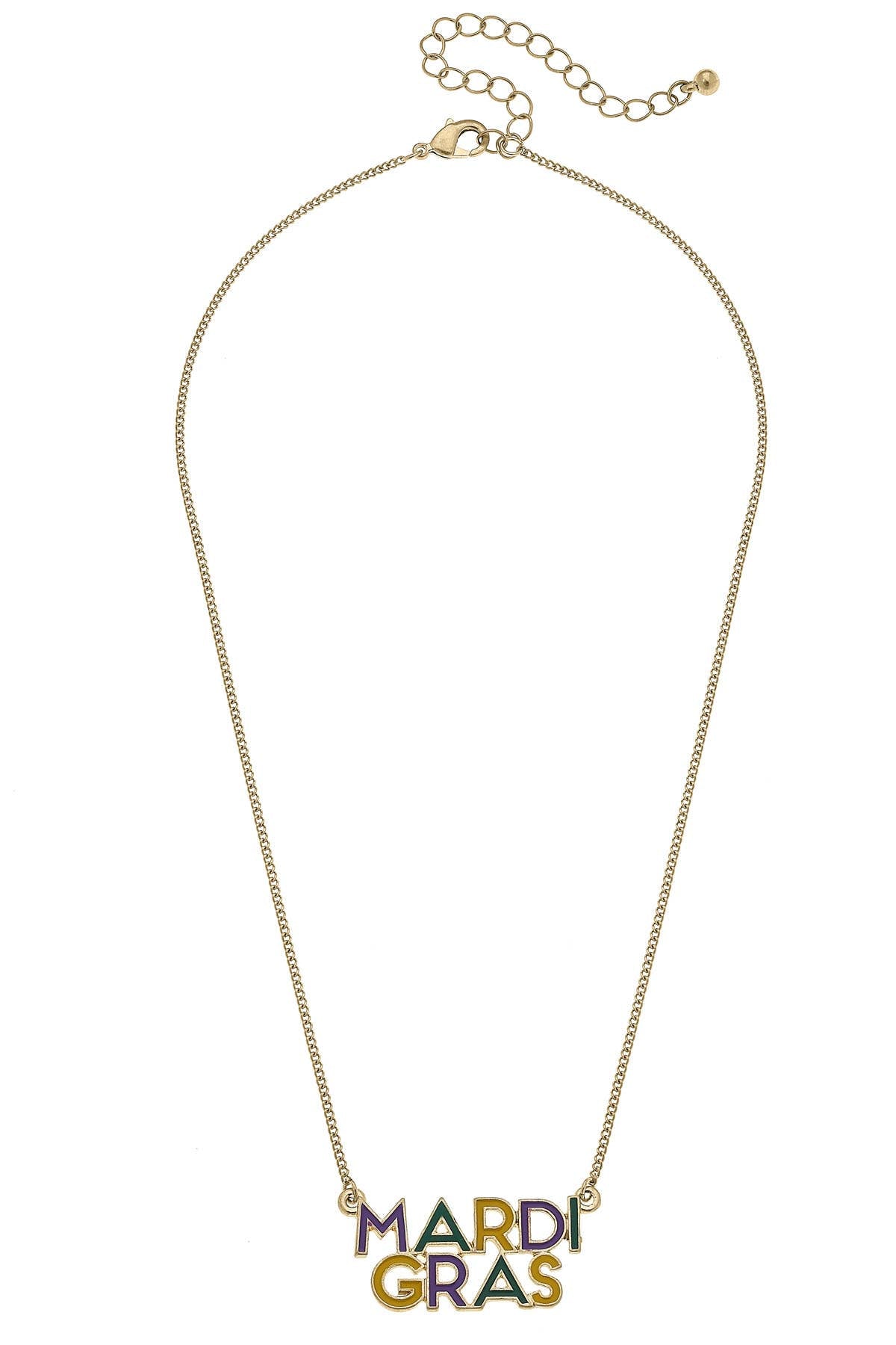 Mardi Gras Outline Enamel Stacked Necklace