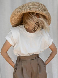 Urban White Short Sleeves T-Shirt Top: WHITE / S