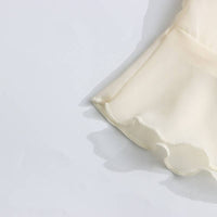 SY636 Layered Ruffle Chiffon Blouse Long Sleeve Chic: Off-White / English / M