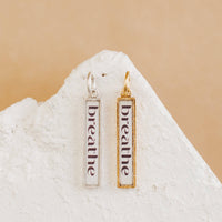 Charm Bar - Breathe Charm Pendant  Antique Gold