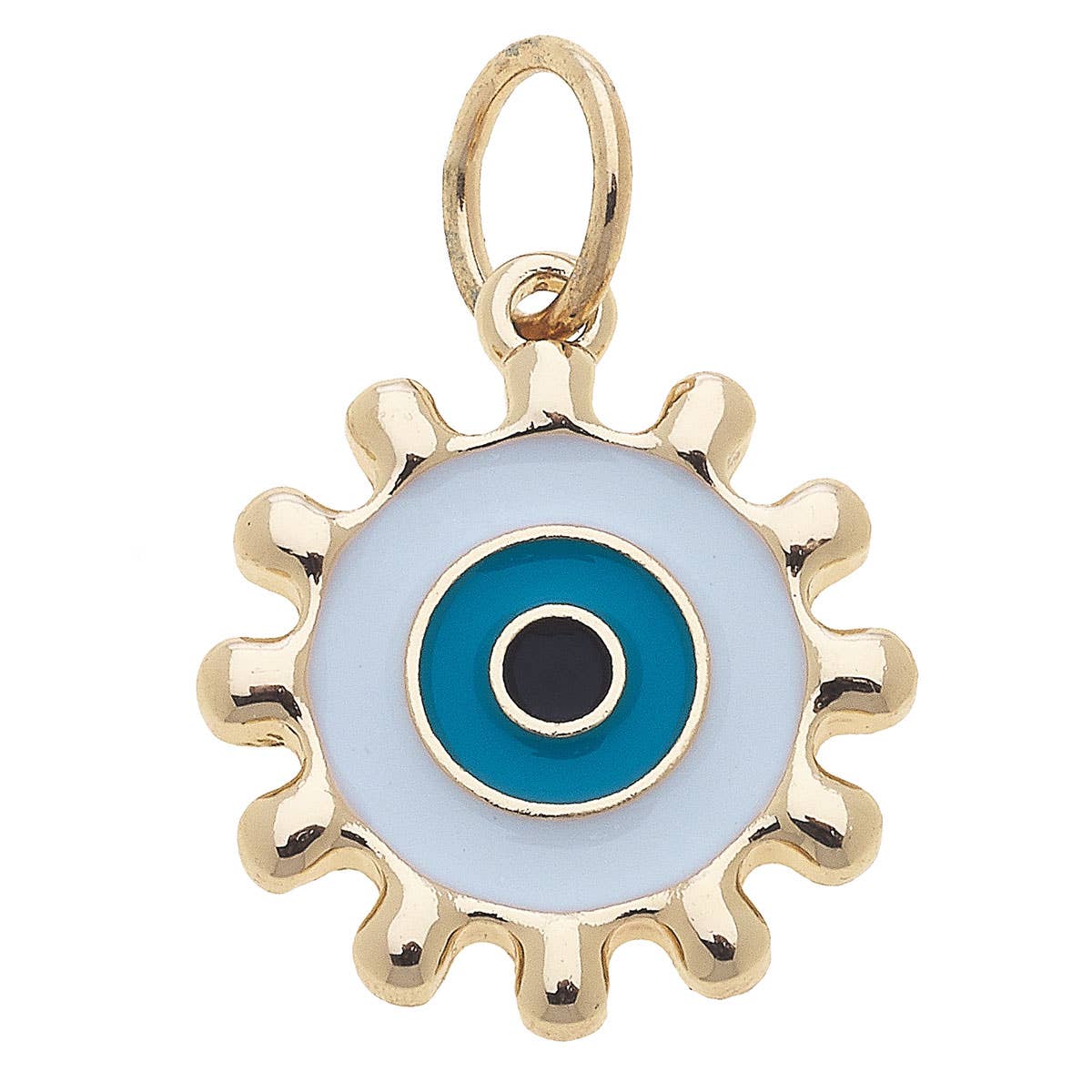CANVAS STYLE CHARM BAR - Evil Eye Enamel Charm in Blue & White
