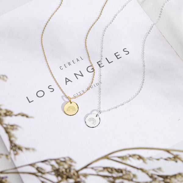 Rainbow Baby Gift for Mom – Gold Silver Charm Necklace: 14k Gold Vermeil