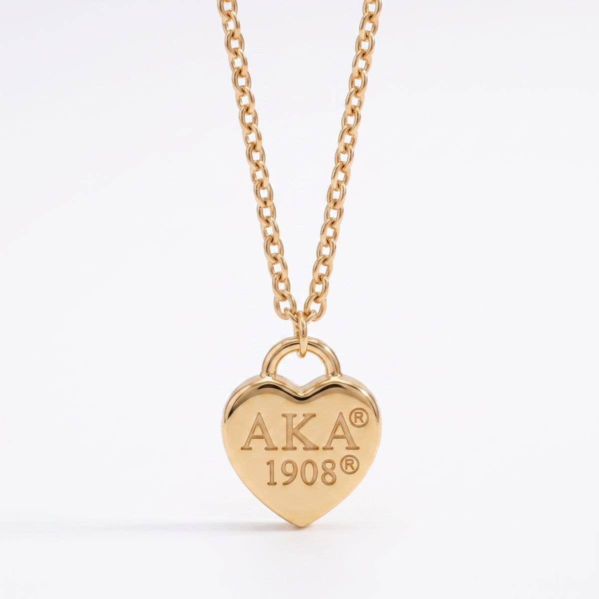 AKA Gold 1908 Legacy Heart Lock Chain Necklace: Gold / Gold / 18 inches
