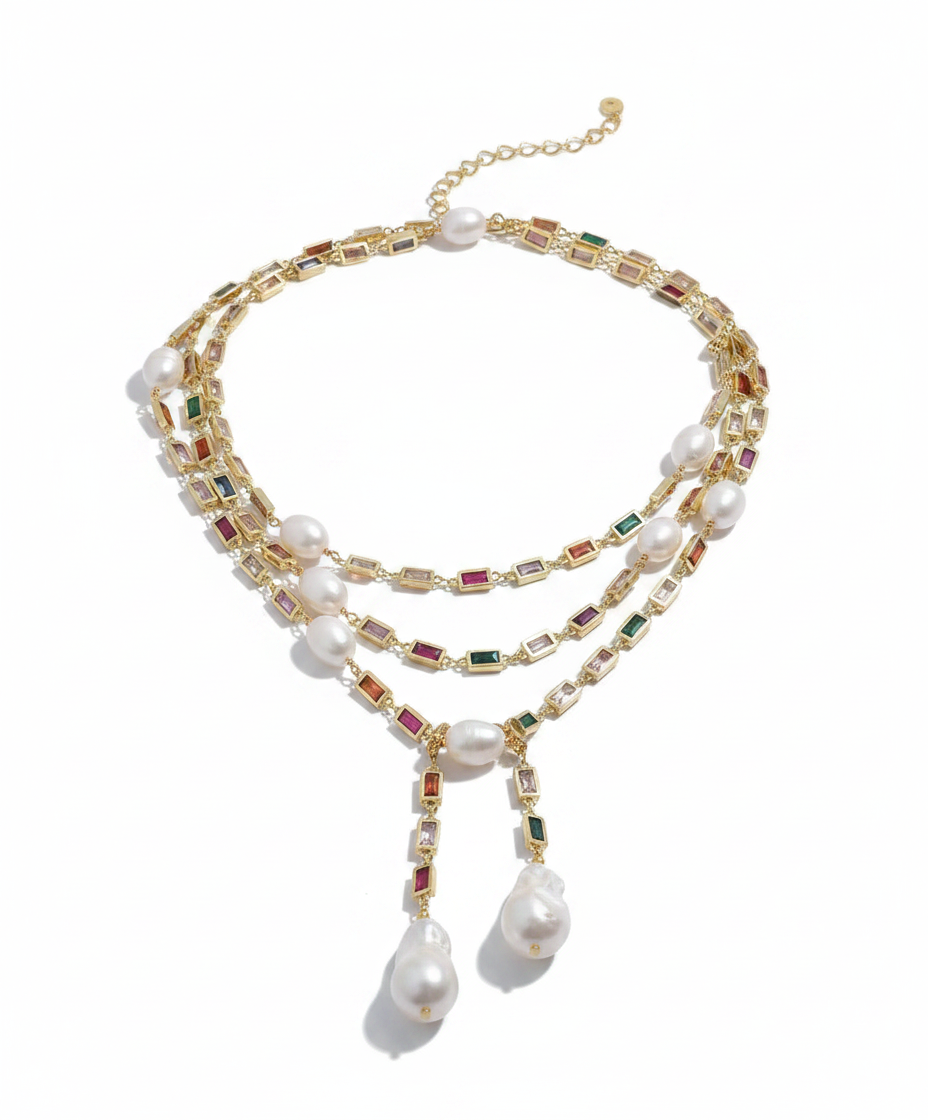 Divine Pearl Layered Lariat Necklace: All Set