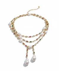 Divine Pearl Layered Lariat Necklace: All Set