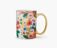 Garden Party Porcelain Monogram Initial Mug