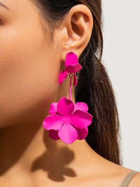 Flower Shape Drop Earrings Earrings Accessories: FUCHSIA / One_size