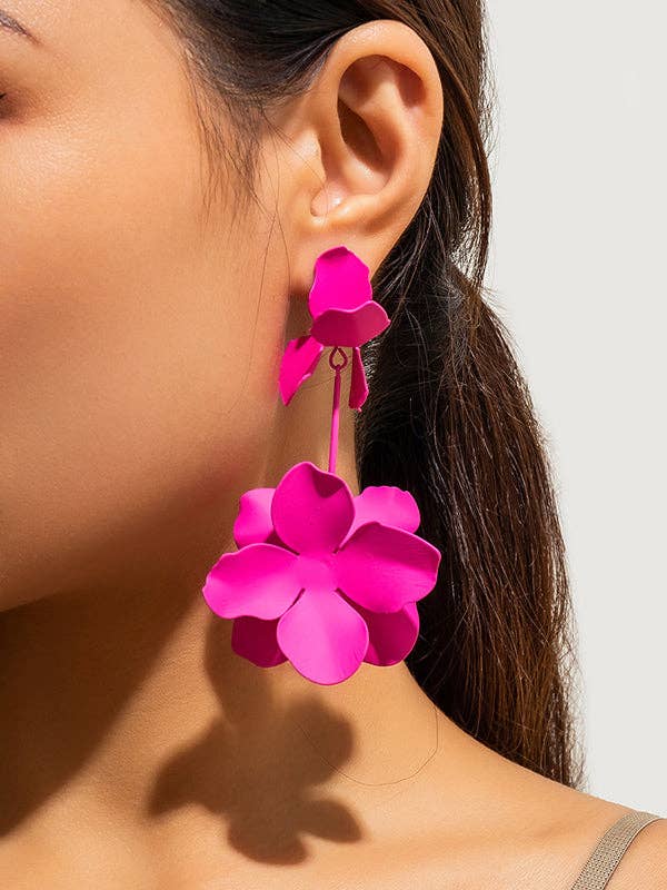 Flower Shape Drop Earrings Earrings Accessories: GOLD / One_size