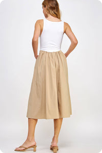 Carmen Knit Contrast Poplin Long Dress